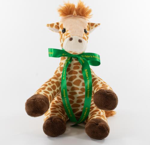 20cm Gerry Soft Plush Toy Girraffe Printed Bow